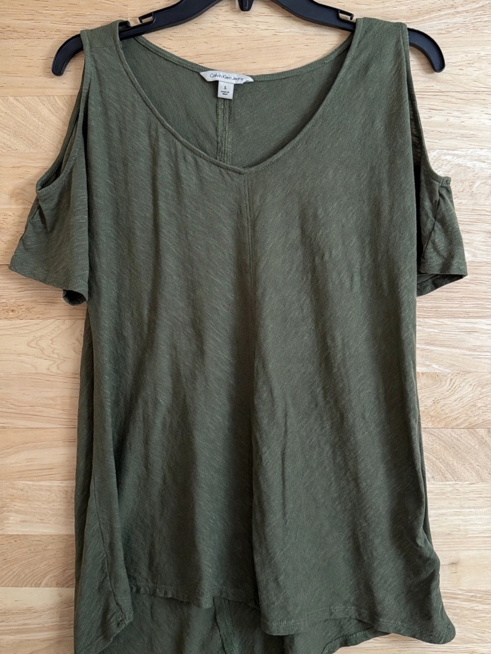 Calvin Klein Olive Cold-Shoulder V-Neck Tunic